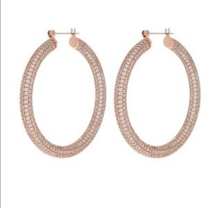 Luv AJ Pave Amalfi Hoops Rose Gold